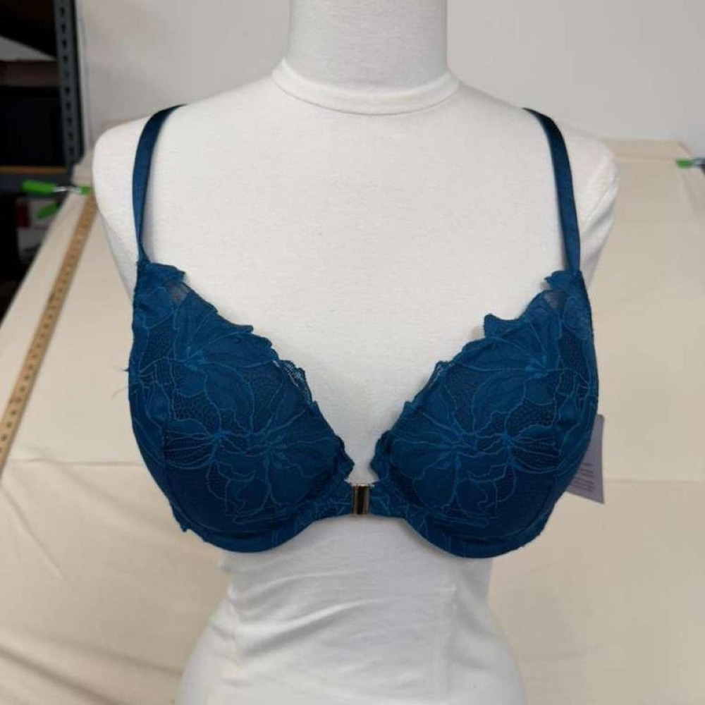 Auden Teal Lace Front-Close Bra – Size 38C
